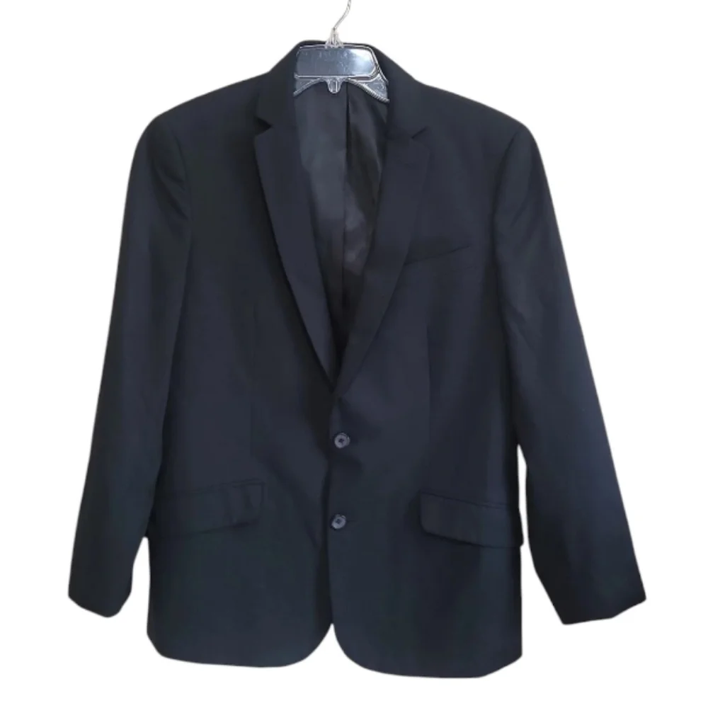 Kennth Cole Reaction Mens Black Blazer Jacket Size 40R